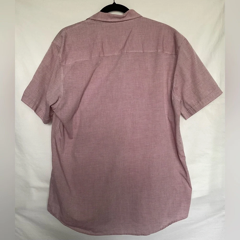Michael Brandon Pink and White Casual Button Down Shirt